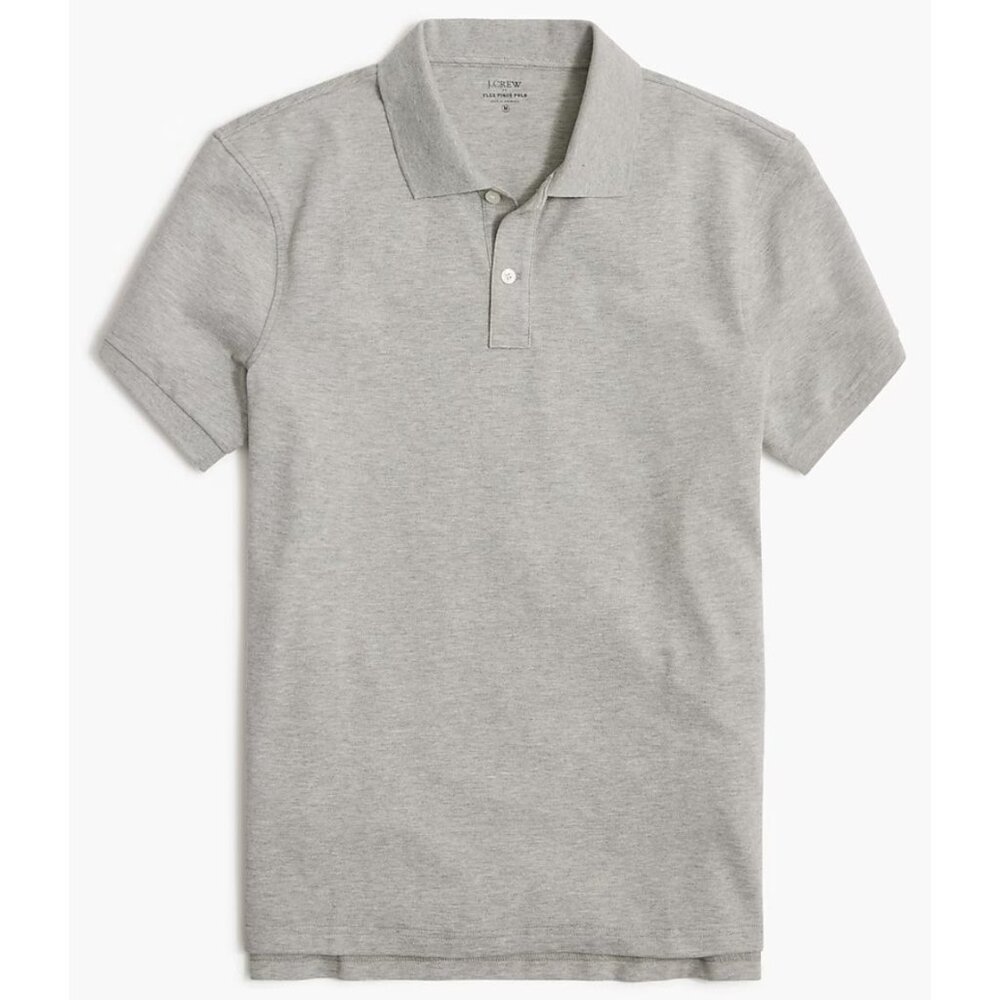 J. Crew Men's Heather Gray Flex-Pique Polo Shirt NWT Large